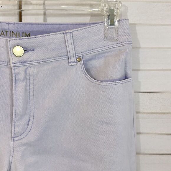 Chico's Jeans Size 0.5 (6) Platinum Stretch Girlfriend Purple Slim Ankle - Picture 5 of 16